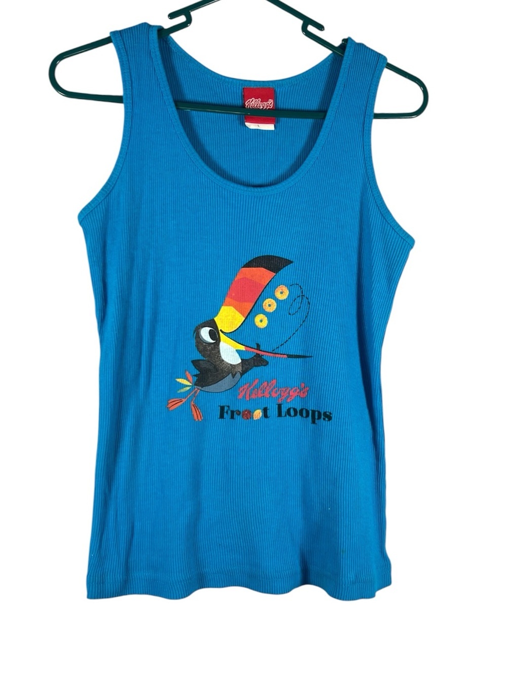 Kellogg’s Fruit Loops Y2K Graphic Ribbed Cotton Tank Top 2006 Large